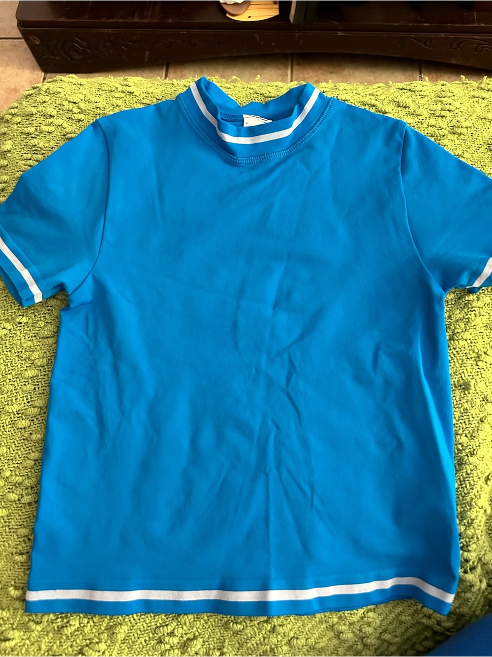 Gymshark Bright Blue Short-Sleeve Tee with White Stripe Trim